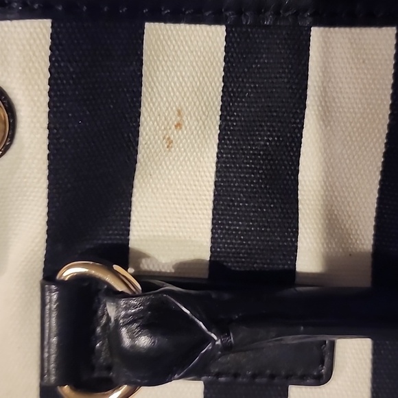 Michael kors Hamilton medium satchel cross body bag. Black/white/gold - Picture 5 of 16